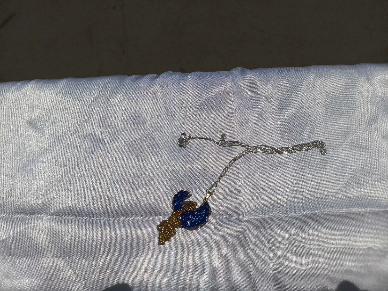 Royal Blue Frost Phoenix Necklace Handmade Phoenix Jewelry Gift