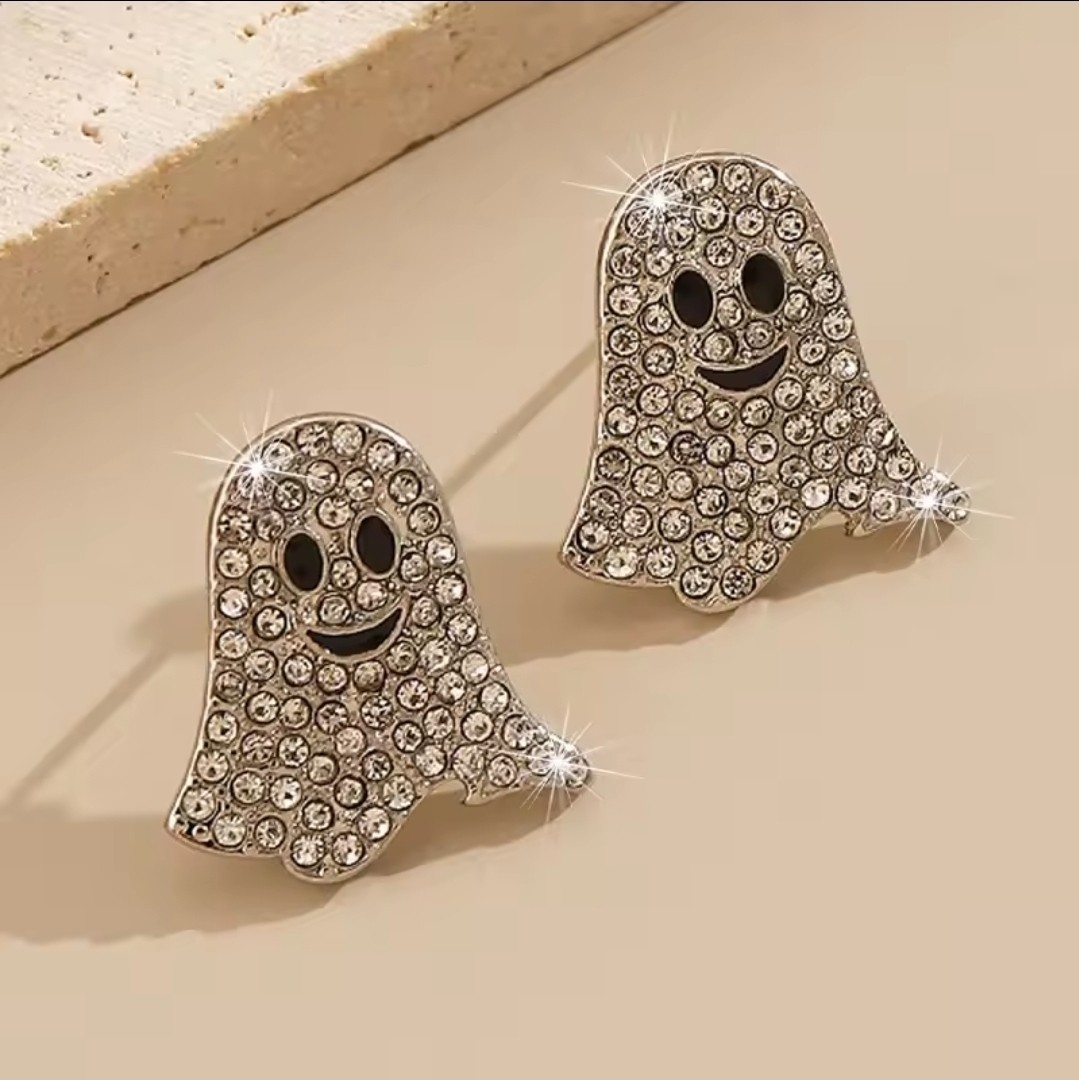 Iced Ghost Earrings Halloween Fashion Jewerly 10-9