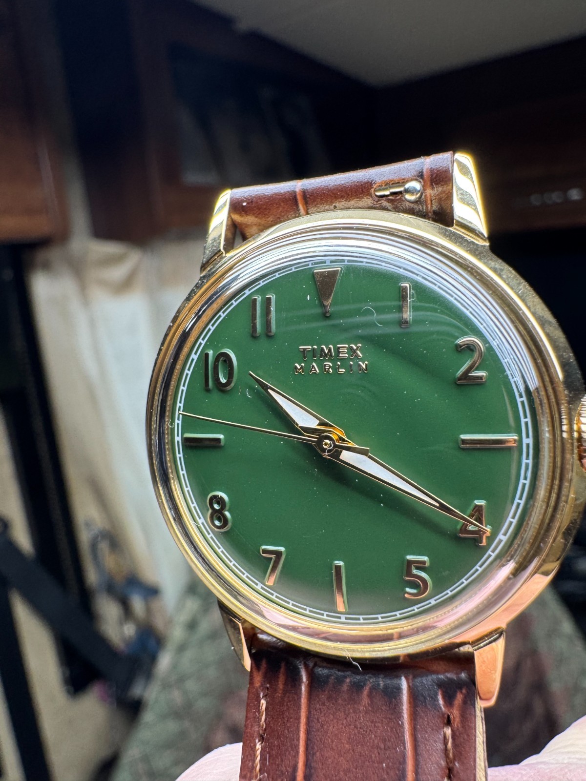 Timex Green Marlin Quartz 34MM Watch TW2Y37800 W/Box Runs Good