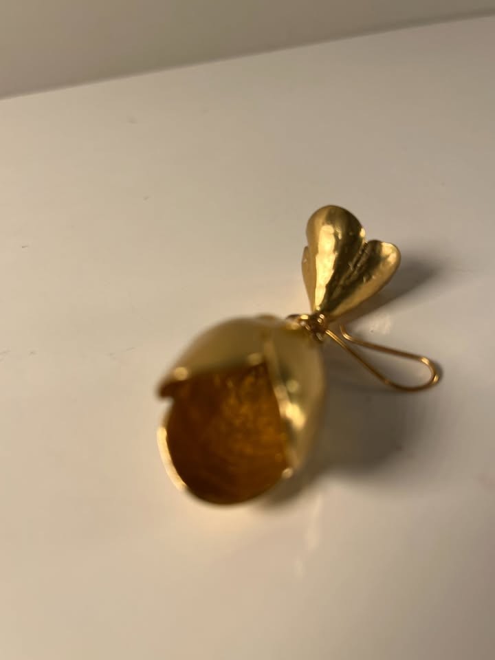 Zara Gold Bell Flower Statement Earrings
