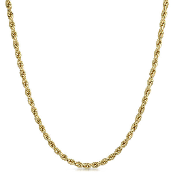 4mm 14K Gold Plated French Rope Chain Necklace