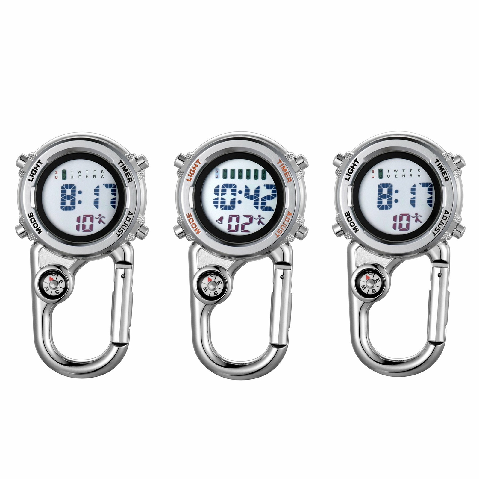 Outdoor Watch Stopwatch Clip on Hanging Watch Quartz Watch for Climbing Hiking