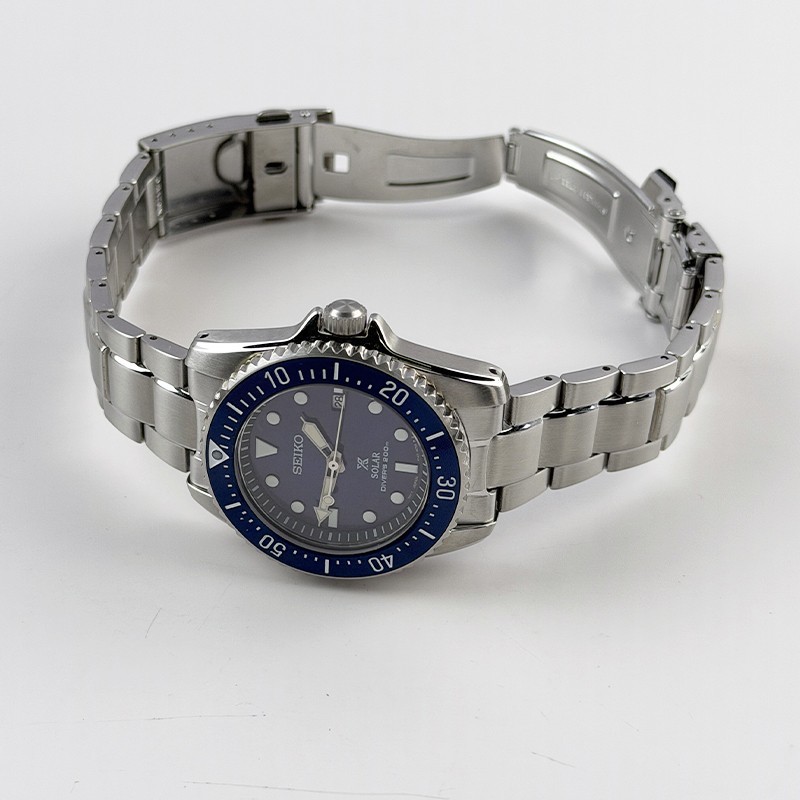Seiko Men Prospex Sea Solar Power Blue Dial SNE585 Diver Stainless Watch 38.5mm