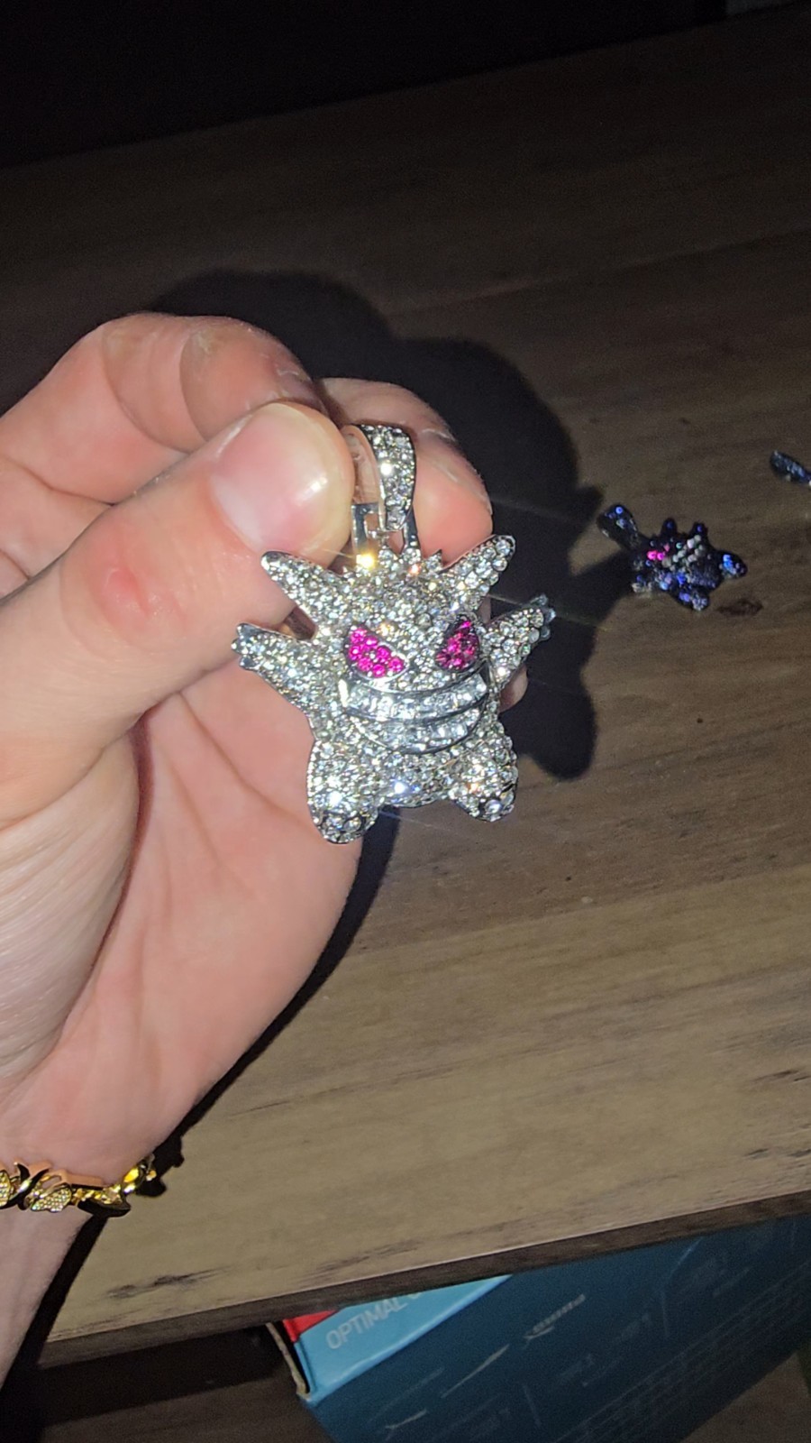 925 Stamped 6mm Rope Chain Necklace With Silver Toned Cz Gengar Pendant