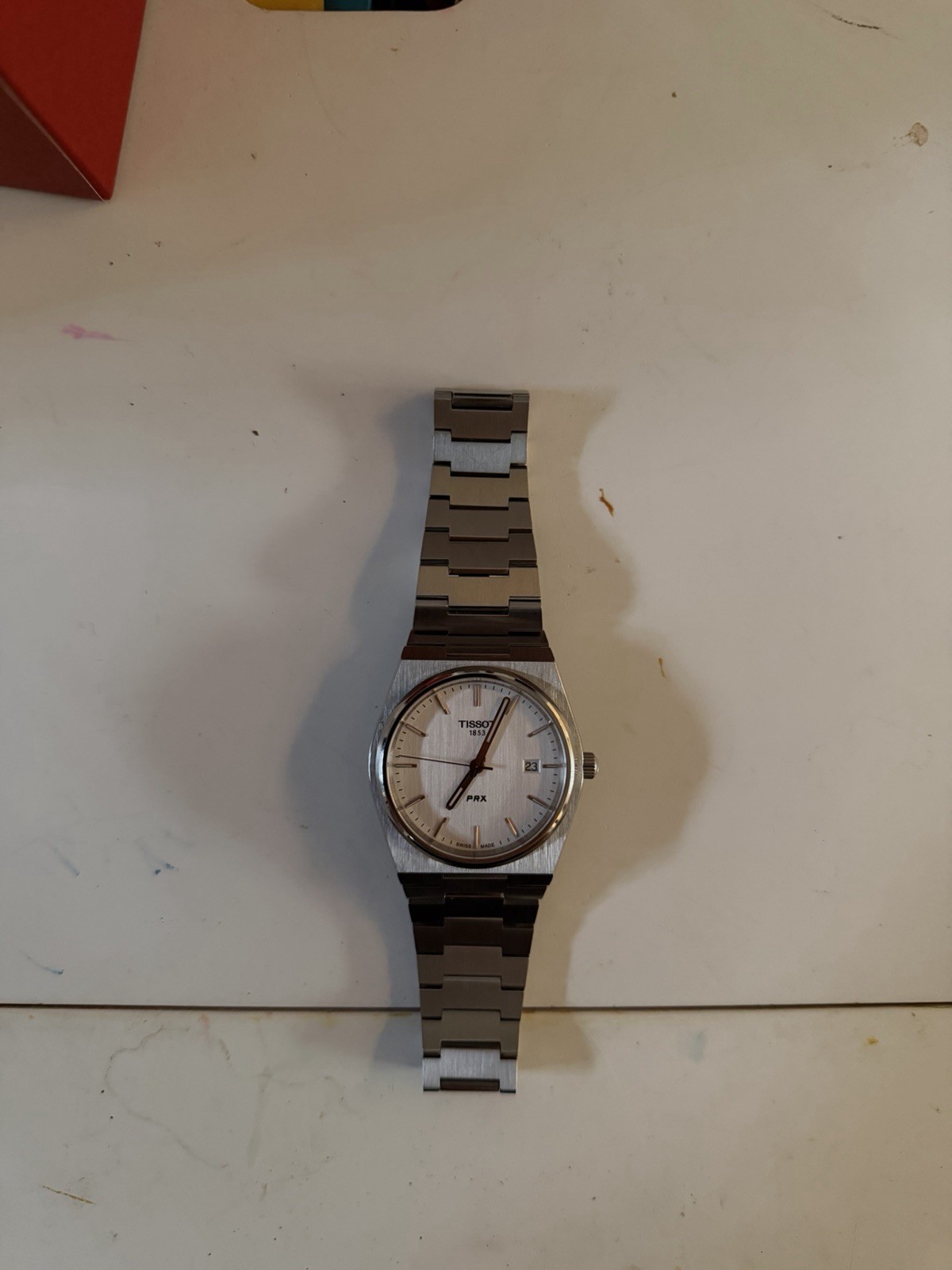 Tissot PRX Quartz 40mm Silver Dial Date Stainless Steel Bracelet w/ Box