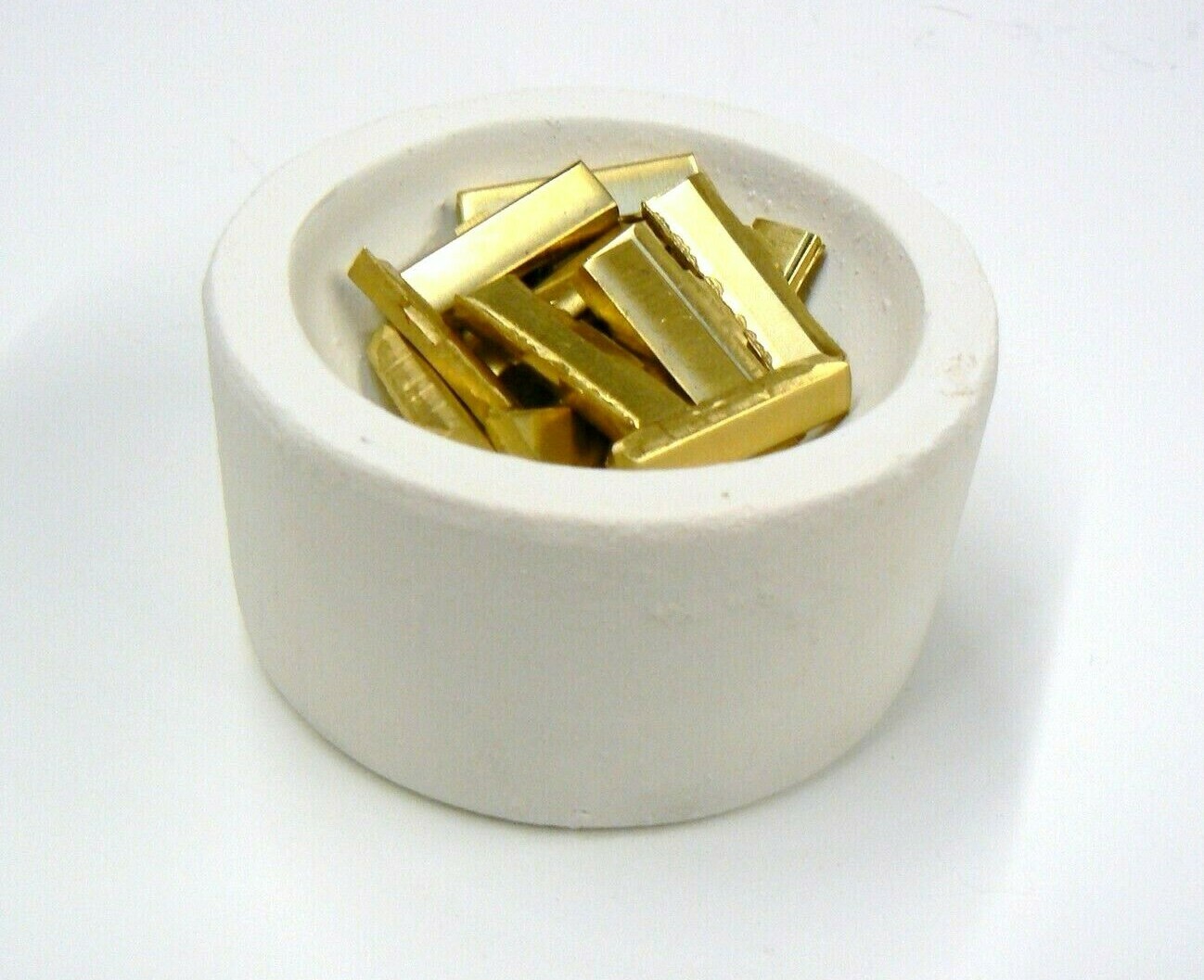 Crucible Dish 7oz Torch Melting Gold Silver Round Cup Ceramic 7 Toz Italy A-1
