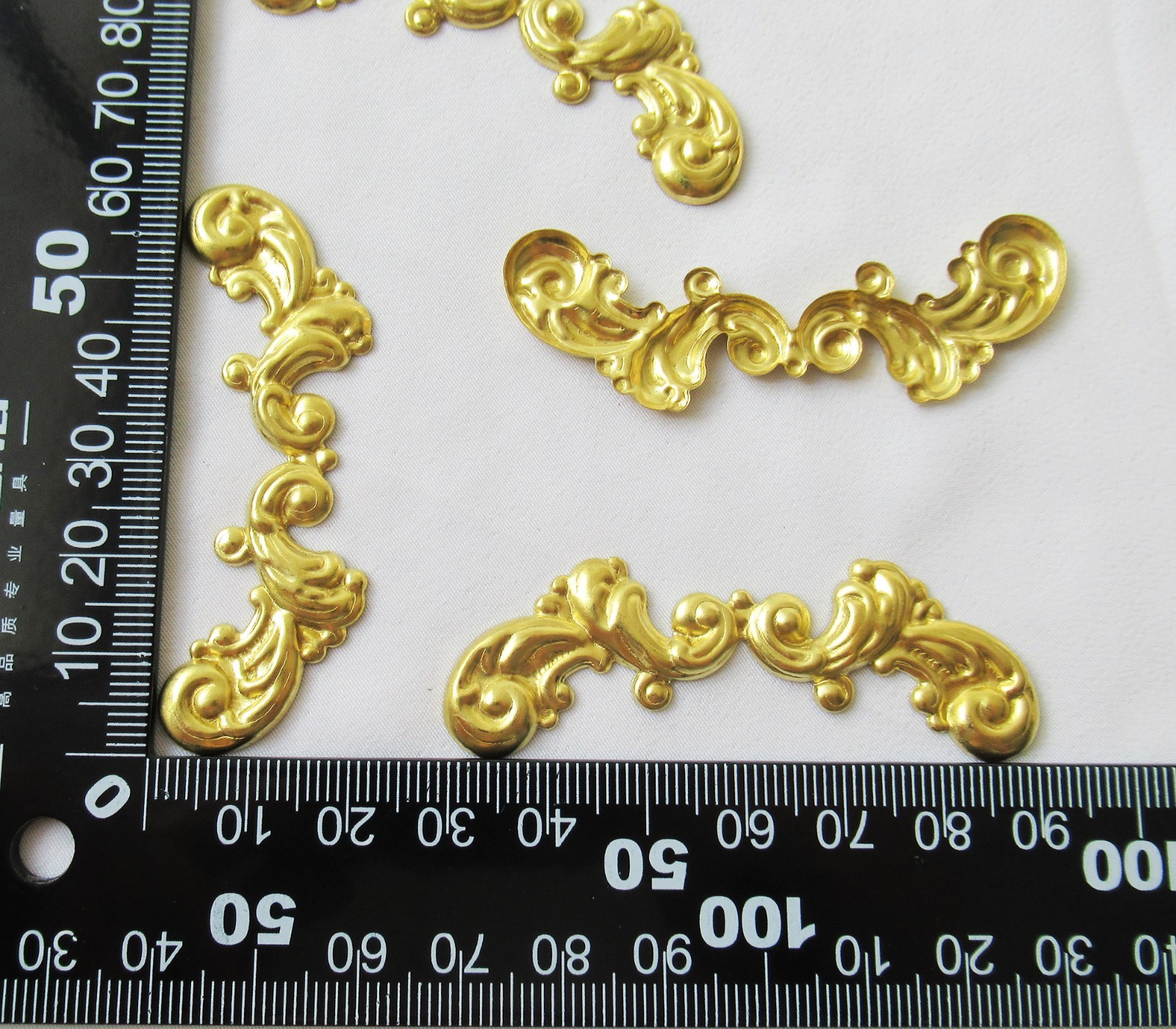 30pcs Brass Stamping 62x19mm Filigree Findings DIY Craft Accessory