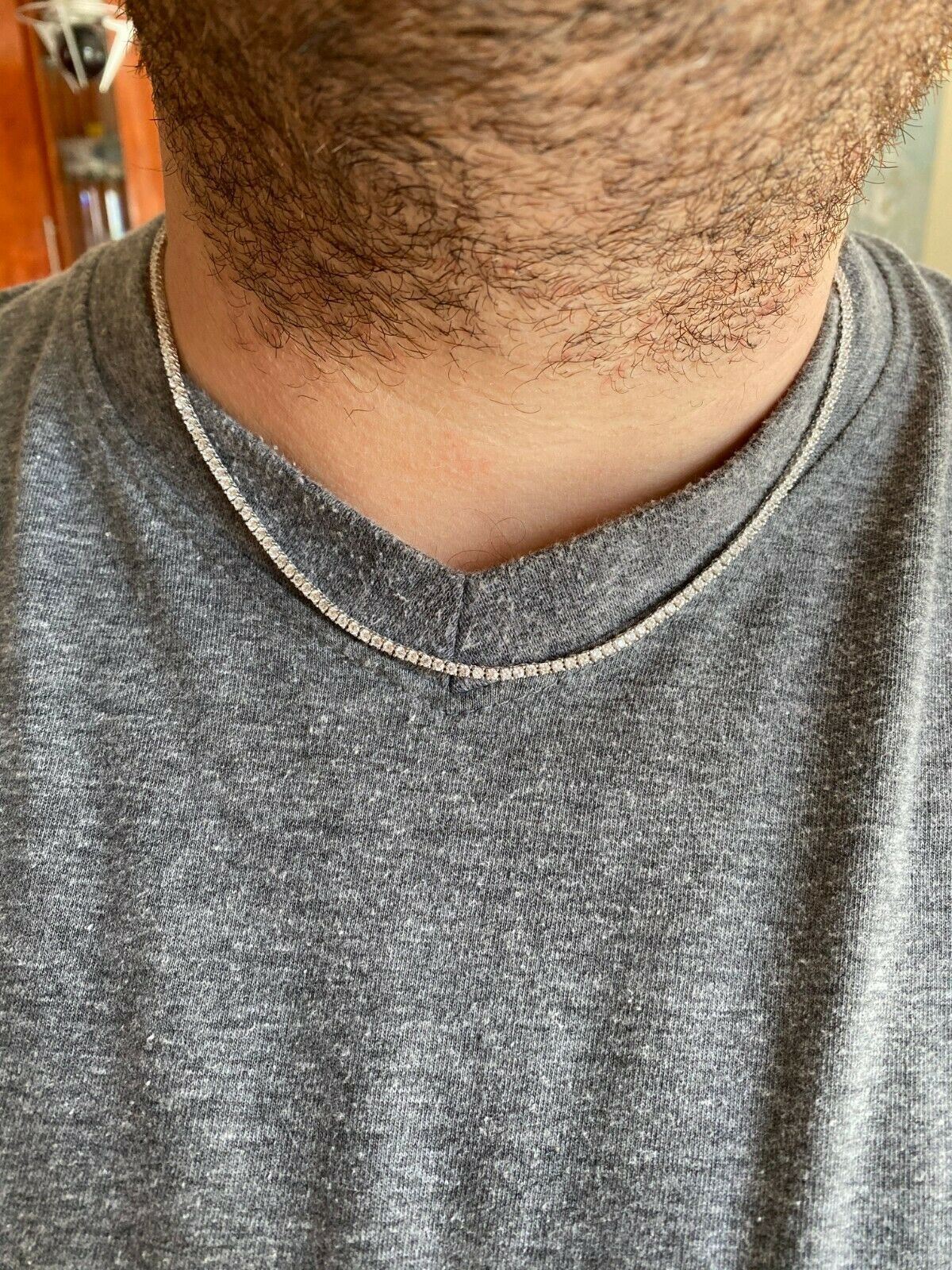 2mm SOLID 925 Sterling Silver Micro Tennis Chain Real CZ Necklace Hip Hop Iced