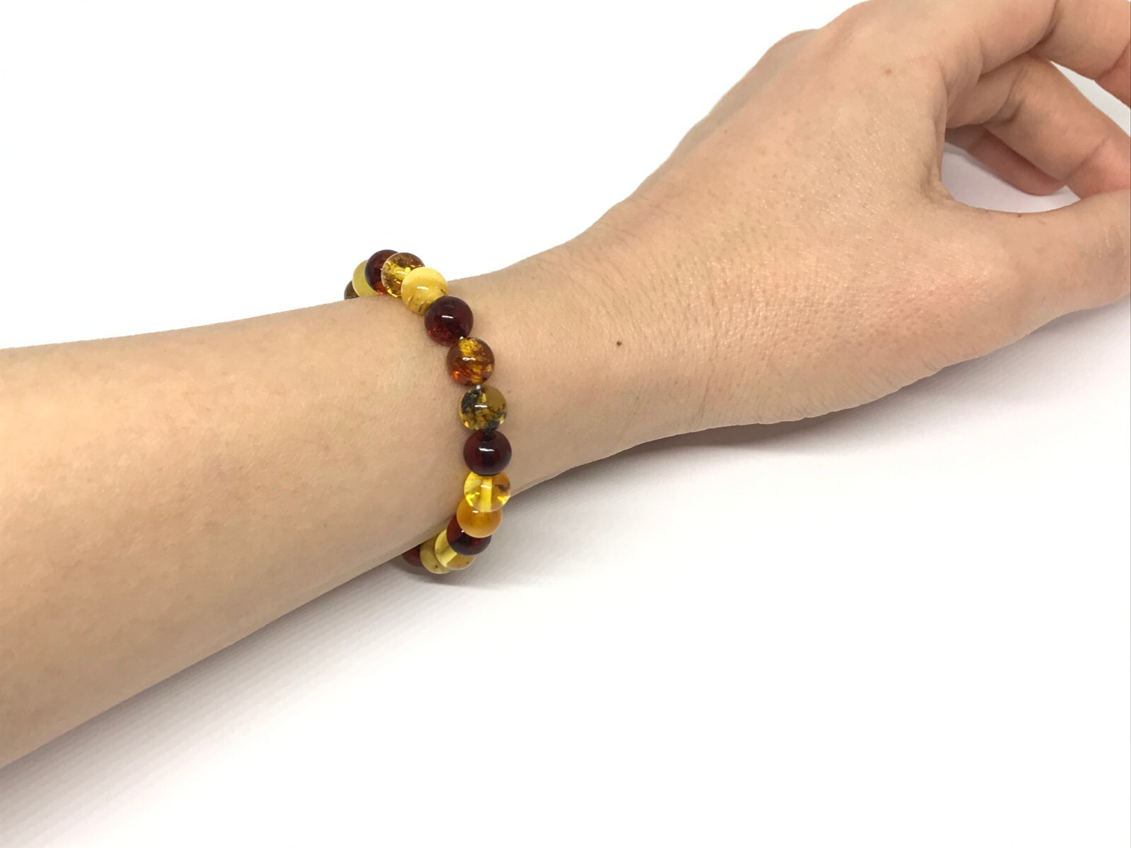 Amber Bracelet Gift Round Beads Natural BALTIC Colorful Genuine Bead 6,7g 18437