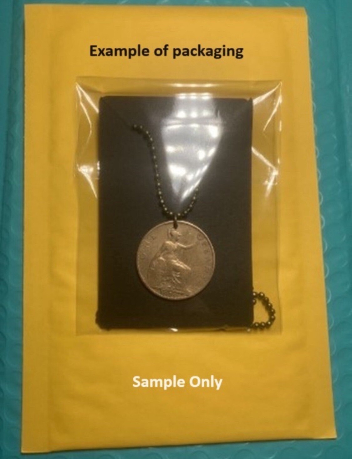 1972 South Korea 10 Won Brass Coin Pendant on 24″ Unisex Necklace. A1