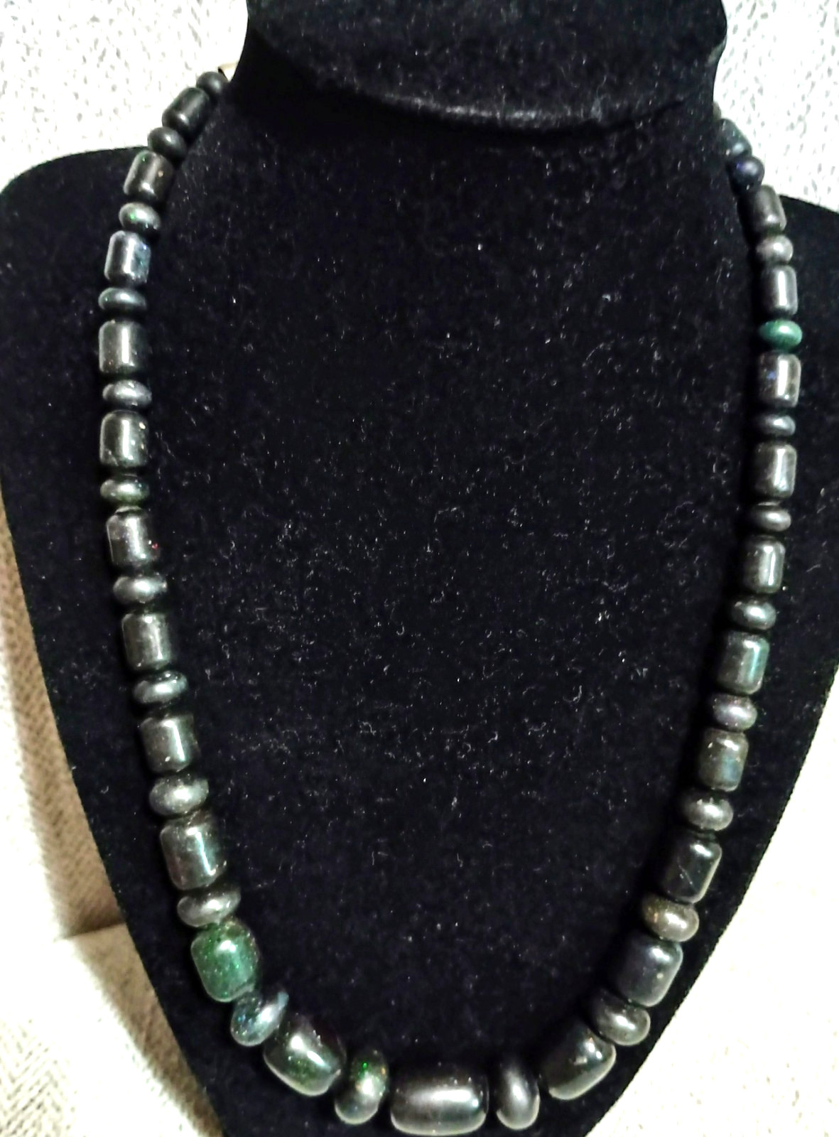 JAY KING STERLING SILVER BLACK OPAL NECKLACE 18″W/3″ EXTENDER AND EARRINGS SET