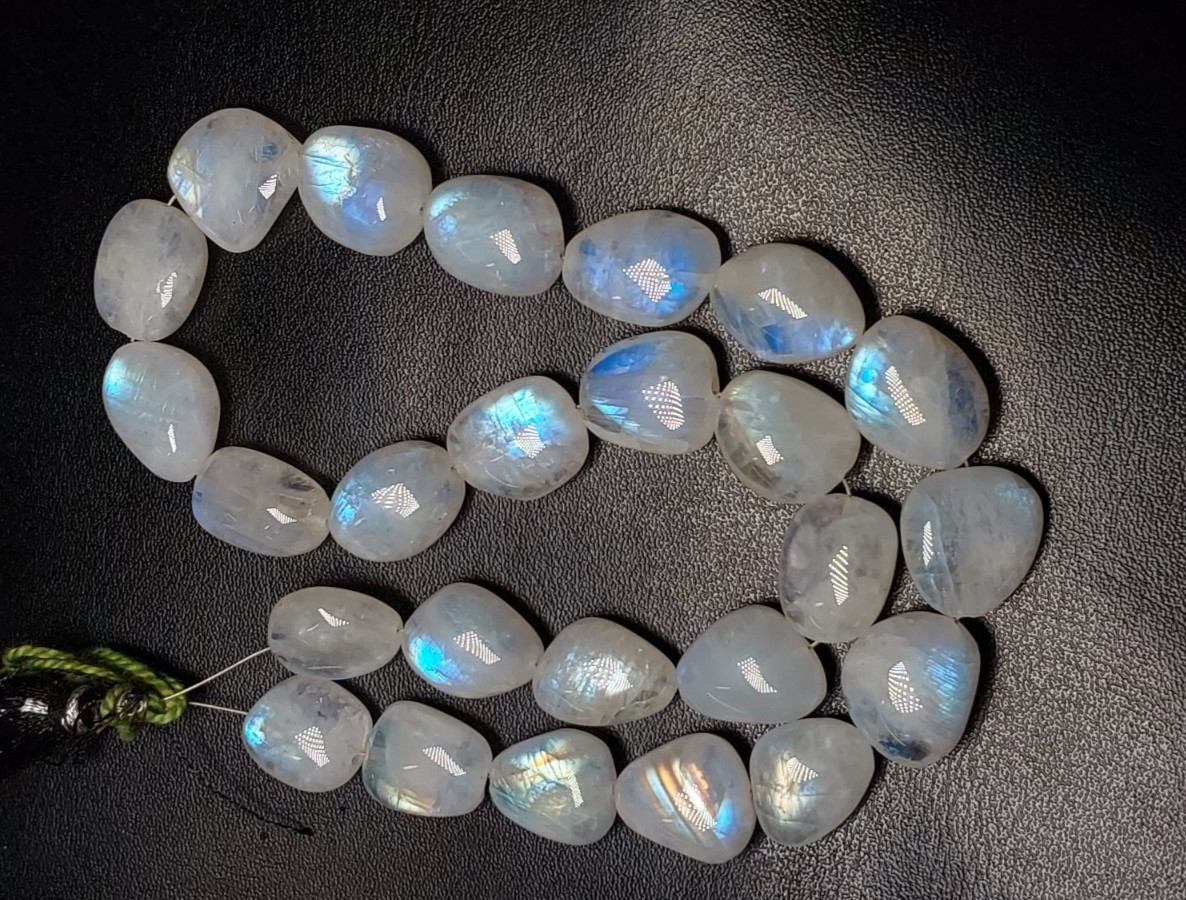 AAA Quality Rainbow Moonstone Strand Multi Fire Shape Nuggets Size 11X14-14X15MM