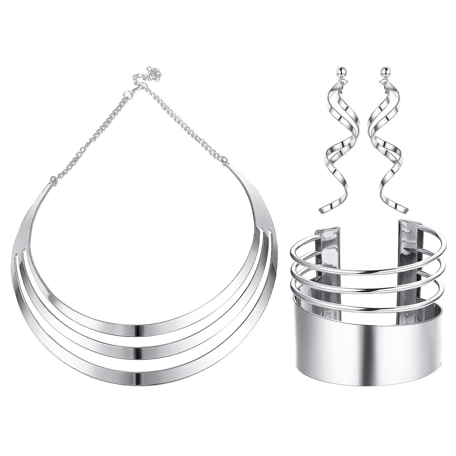 JOERICA Silver Tone Bib 16 cm (6.3 inches), 7 (2.76