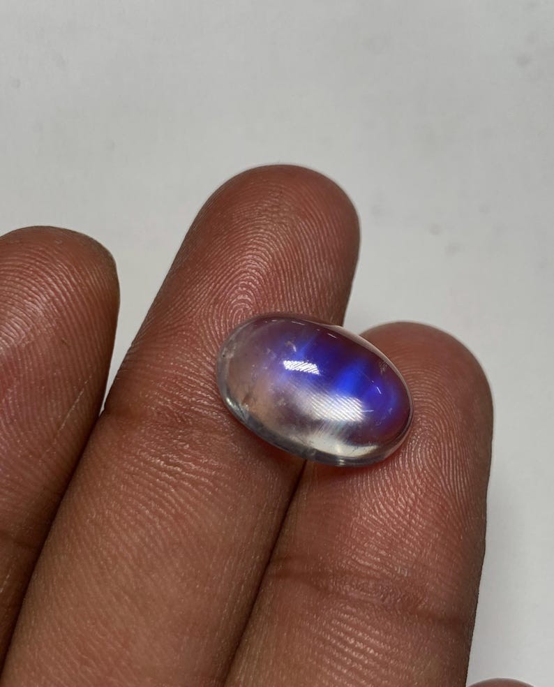 AAAAAAAA Quality Rainbow Moonstone Blue Fire 0val Shape Cabochon Size 10×15 MM