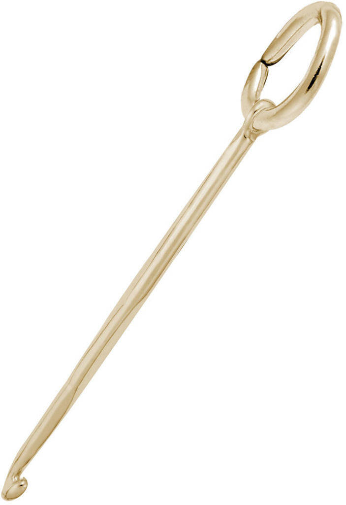 Crochet Hook Charm by Rembrandt 10K or 14K Gold or Sterling Silver