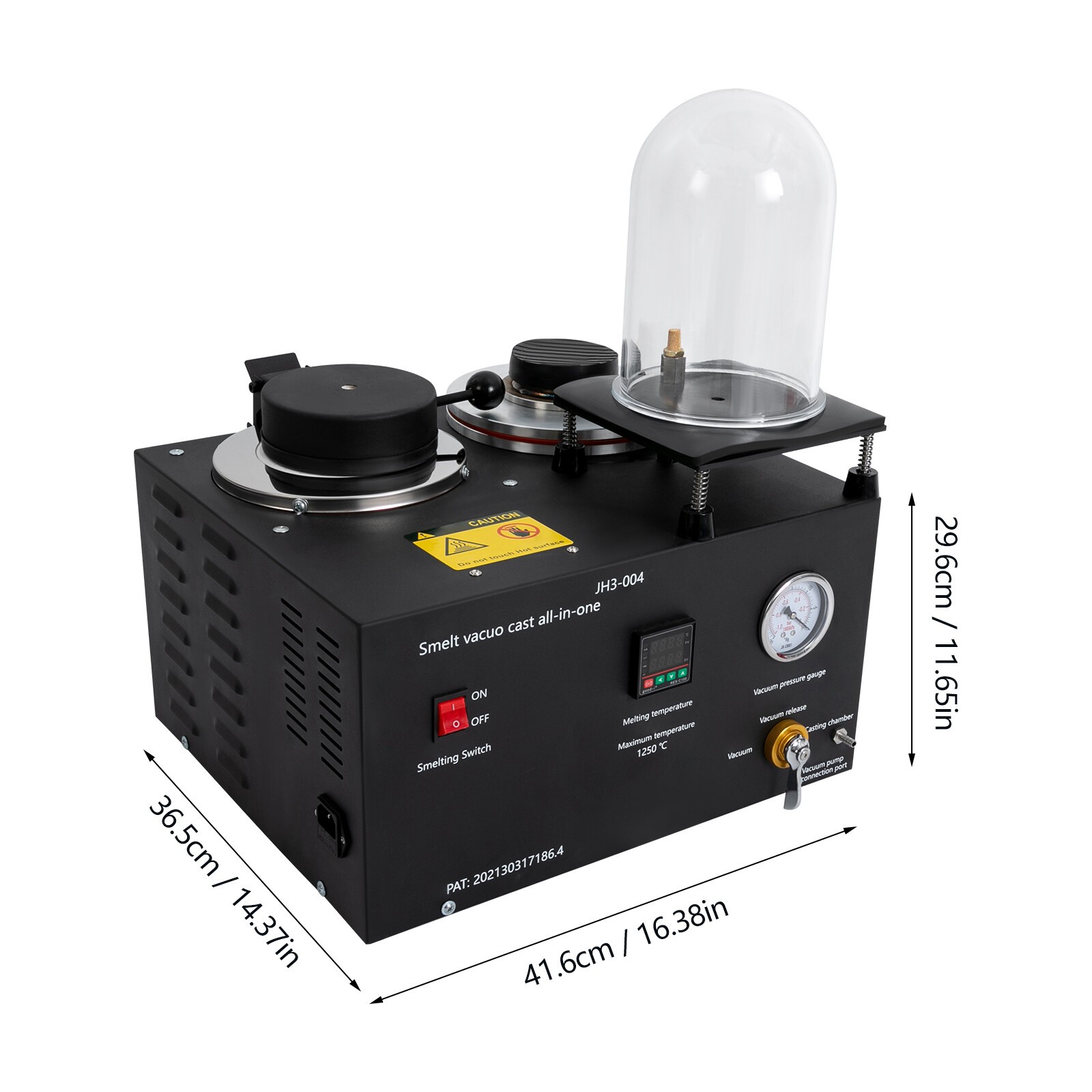 2KG Jewelry Lost Wax Cast Combination Vacuum Casting Melting Machine 1/2 HP 3CFM