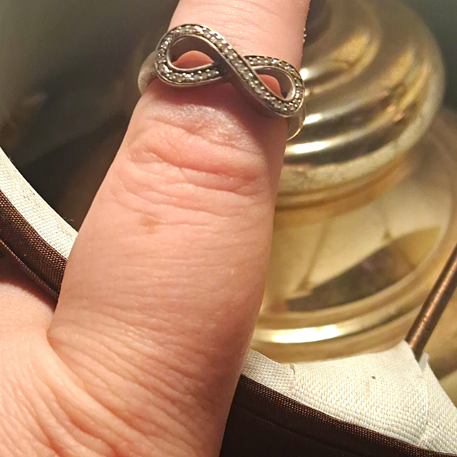 Infinity Band Ring Size 7 Silver Tone Metal Band Infinity Theme Stackable