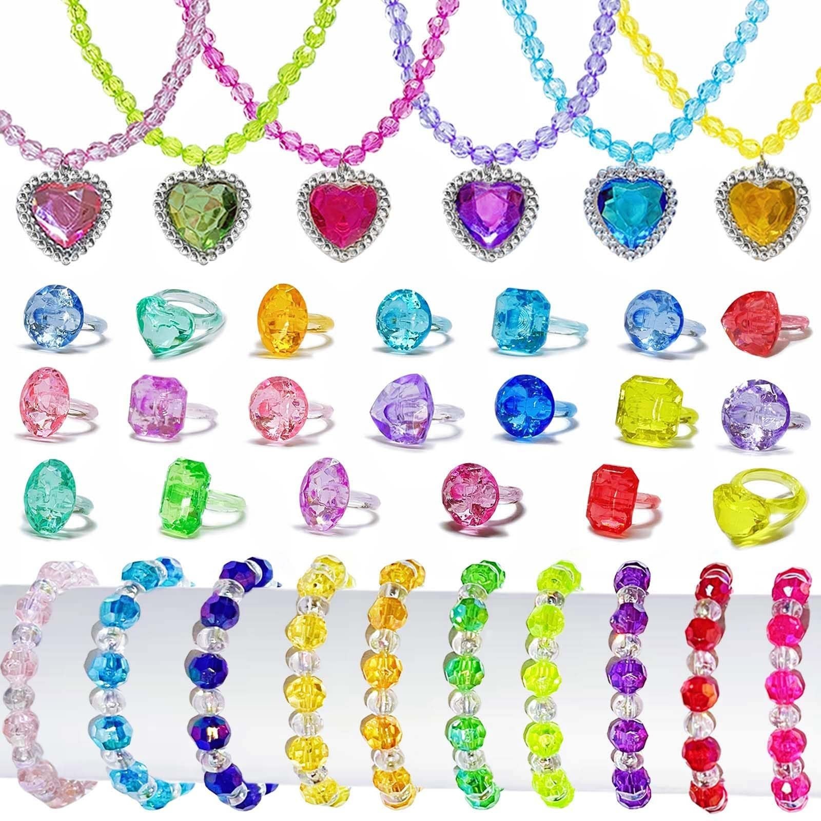 36 PCS Princess Jewelry Set for Girls – Necklaces, Bracelets & Rings – Party Fav