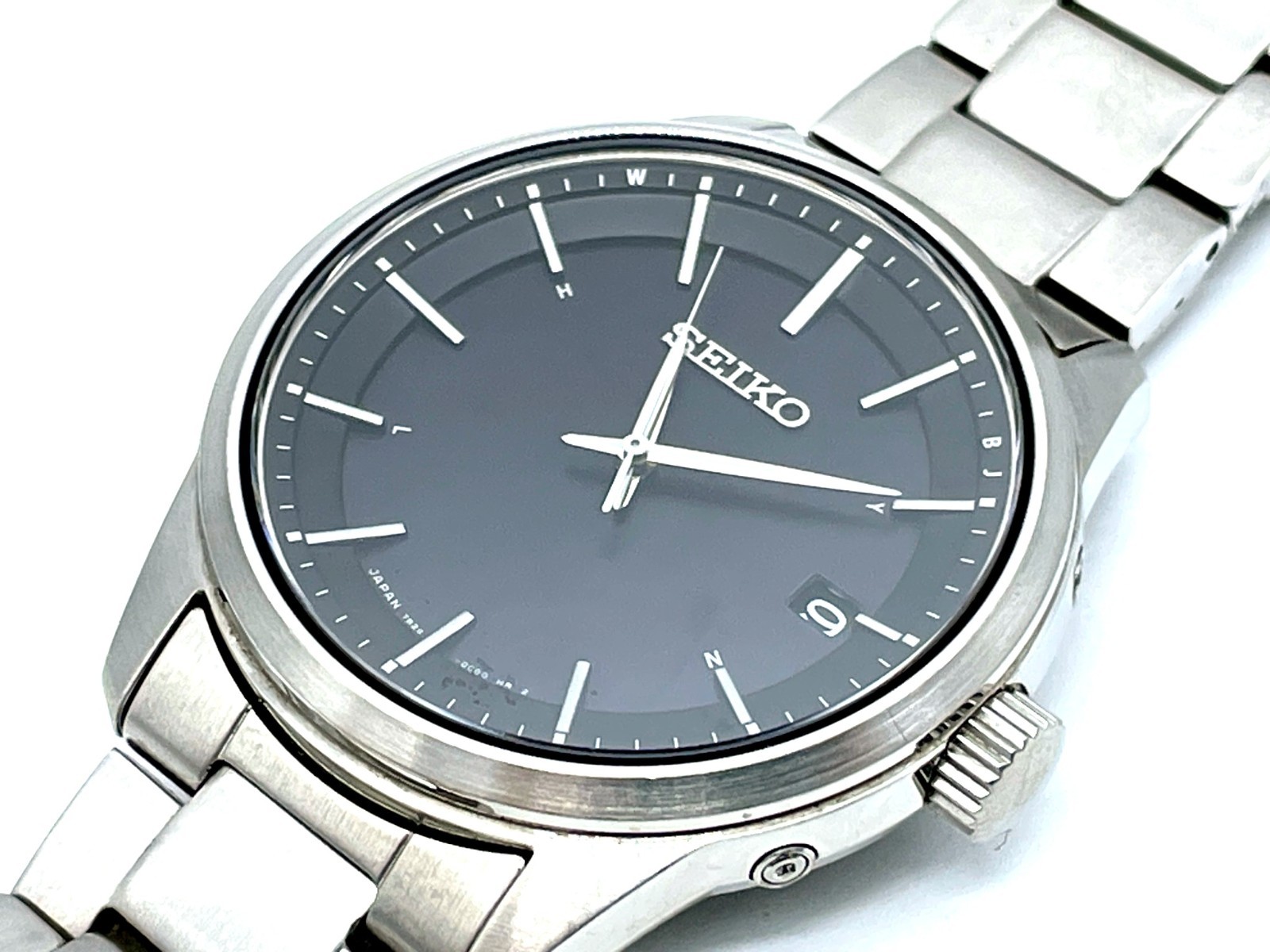 SEIKO Radio Wave Control Solar Men’s Watch Stainless Black Dial 7B24-0BJ0 40mm
