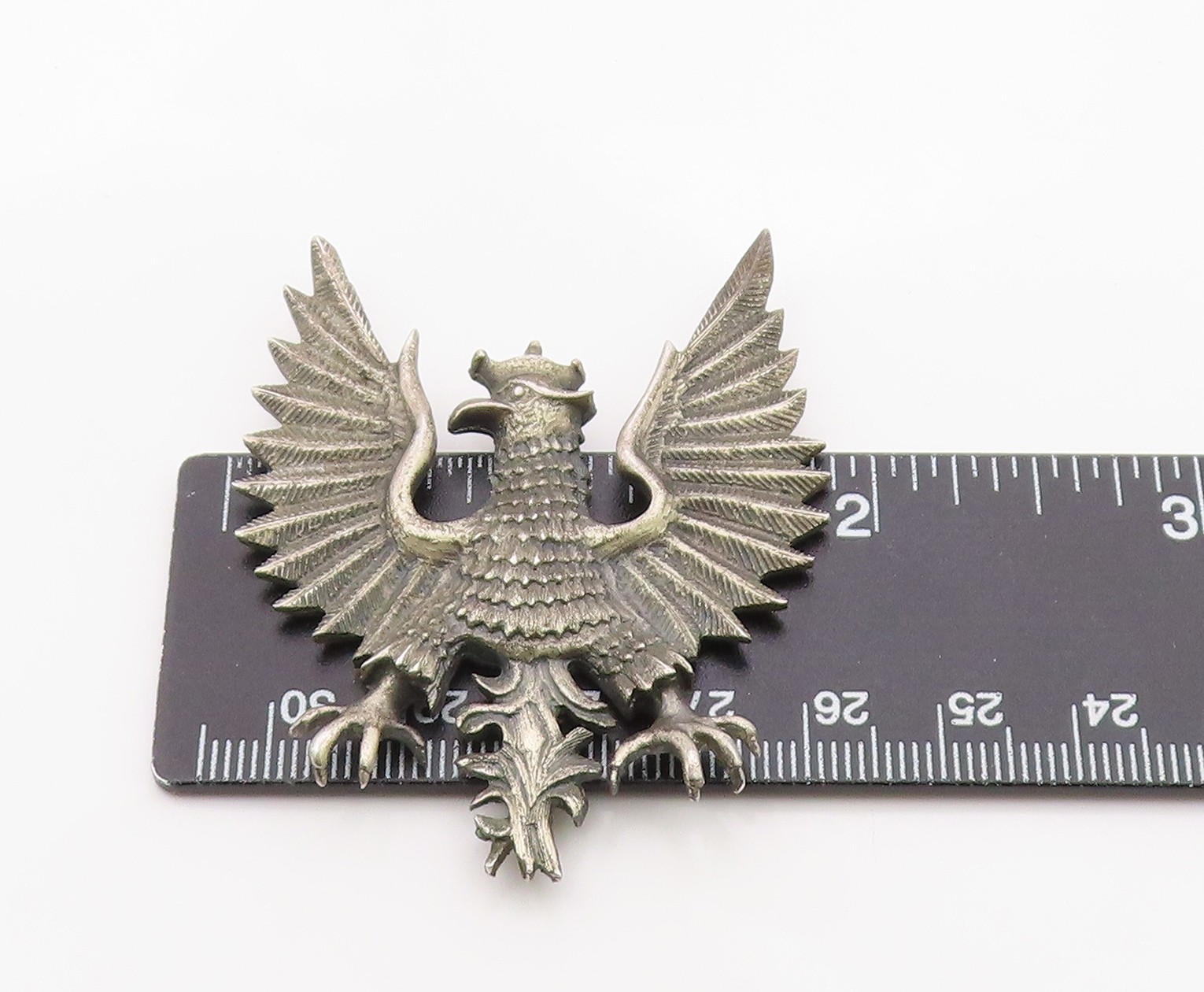 925 Sterling Silver Vintage Pendant POLAND Royal Crowned Eagle Emblem PT26322