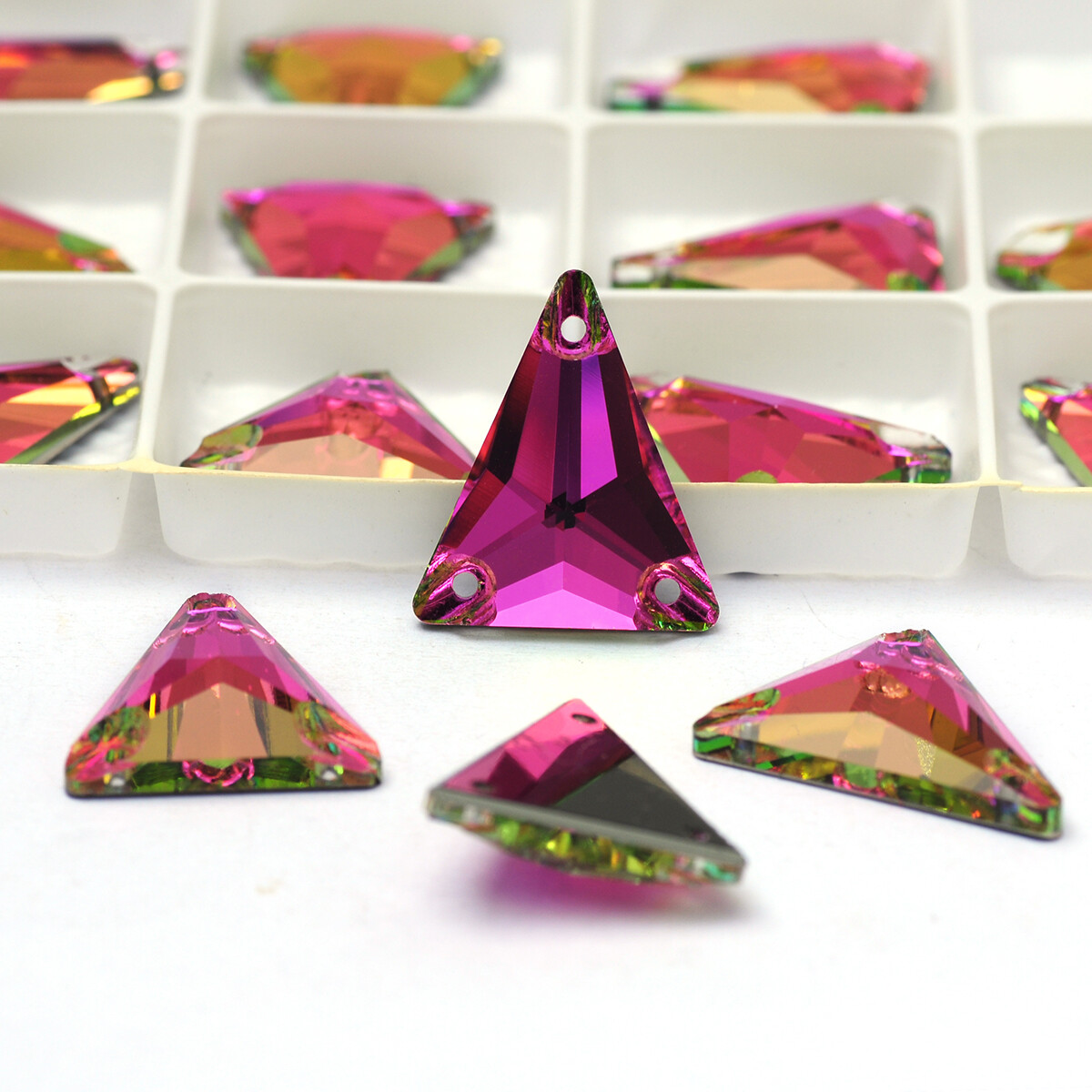Slim Triangle Sew On Rhinestone Flat Back Glass Beads Crystal Rhinestones Decora
