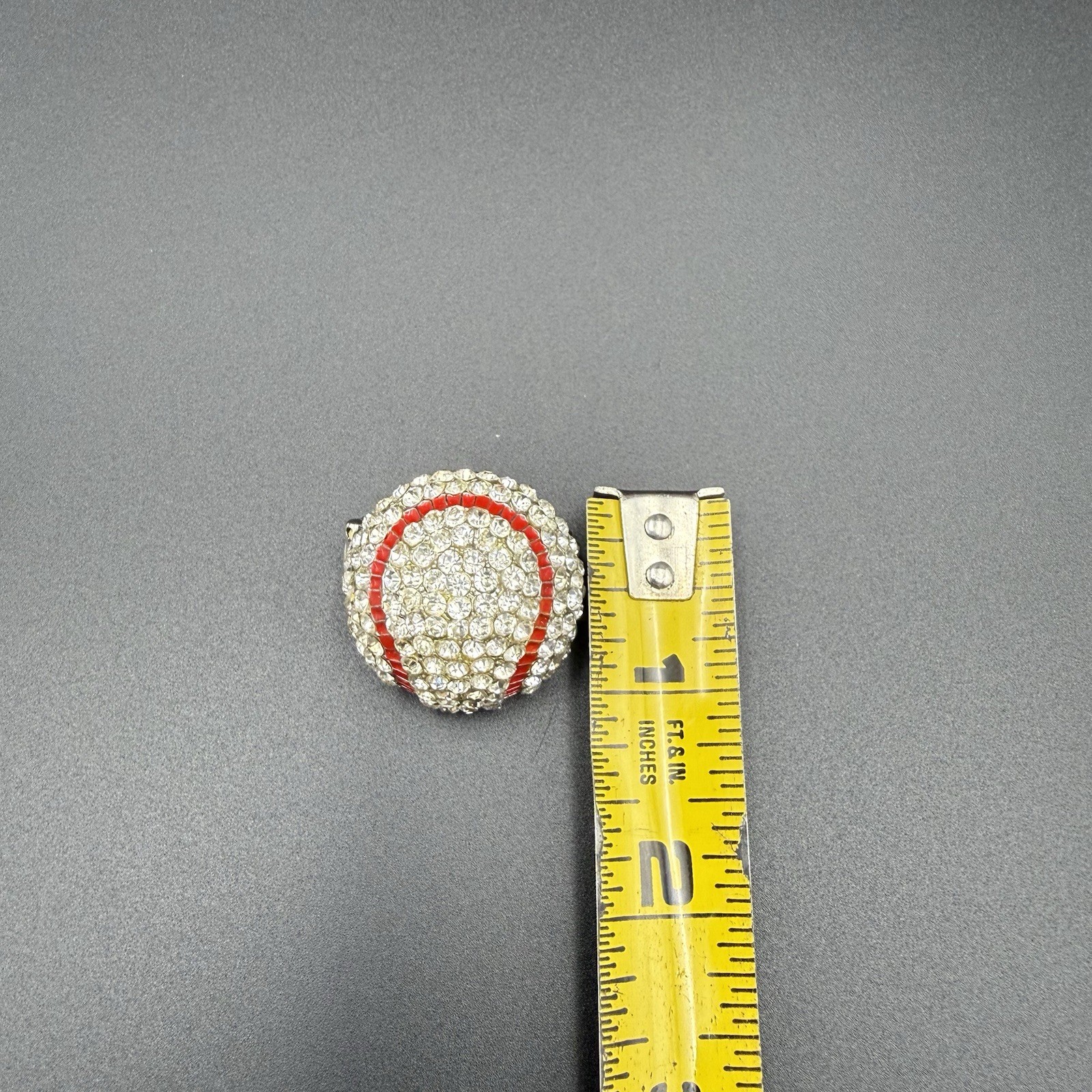 Rhinestone Baseball Ring Stretch To Fit Design *read Description