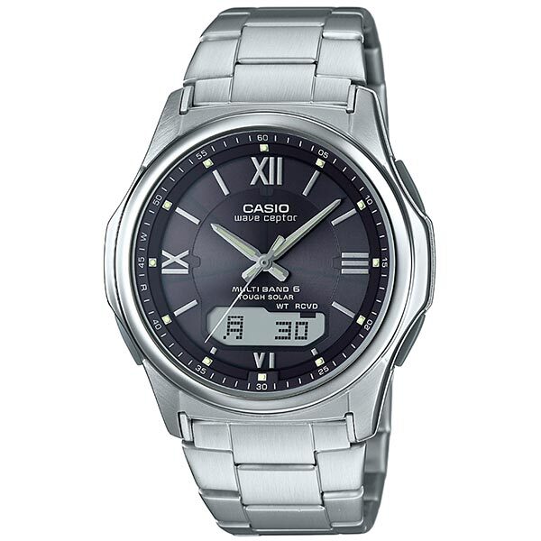 CASIO WAVE CEPTOR WVA-M630D-1A4JF Radio Solar Analog Digital Watch Silver 42.1mm