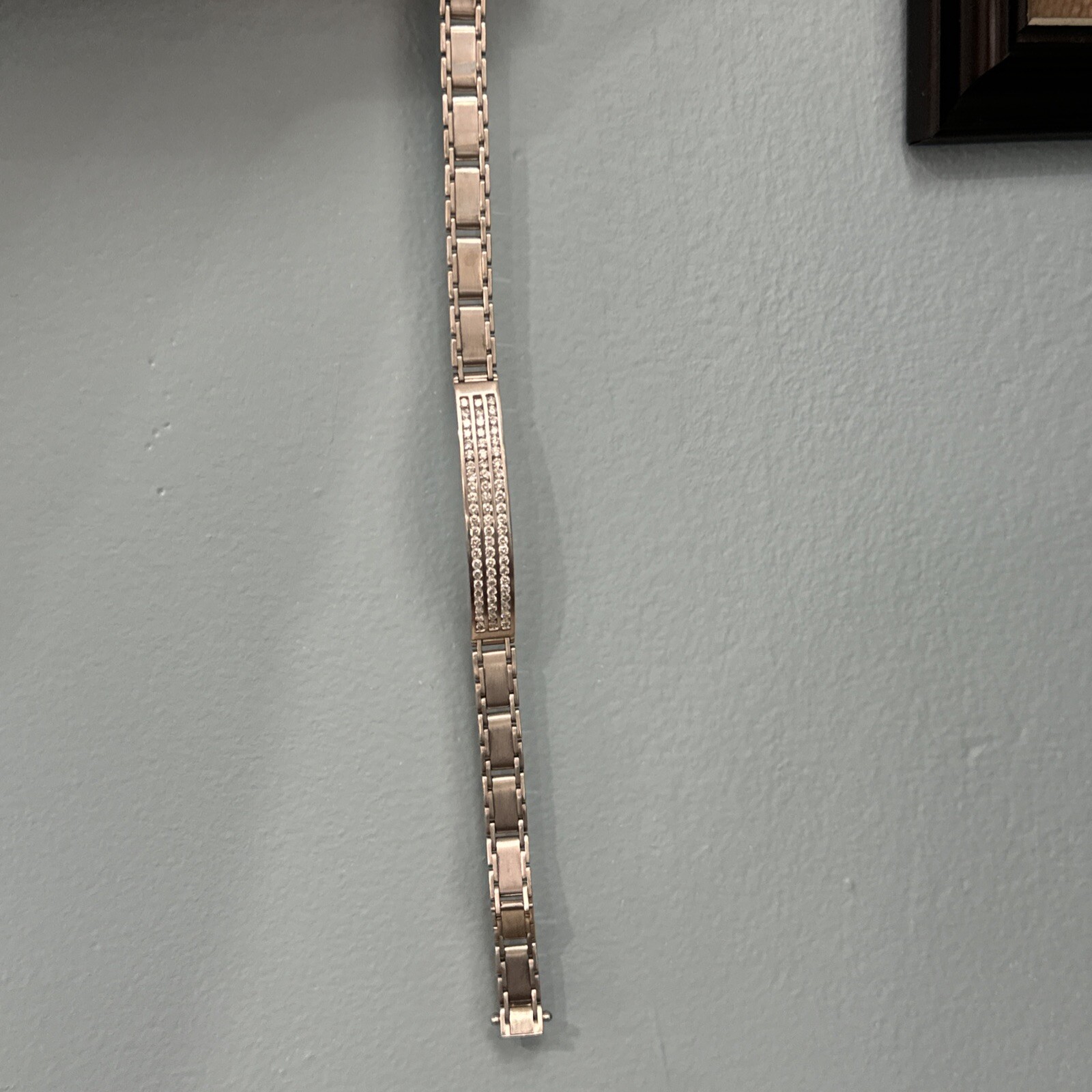 14K White Gold 2.07ct Diamond Bracelet, 8.5” Length, 8.5mm Width, 38.1g