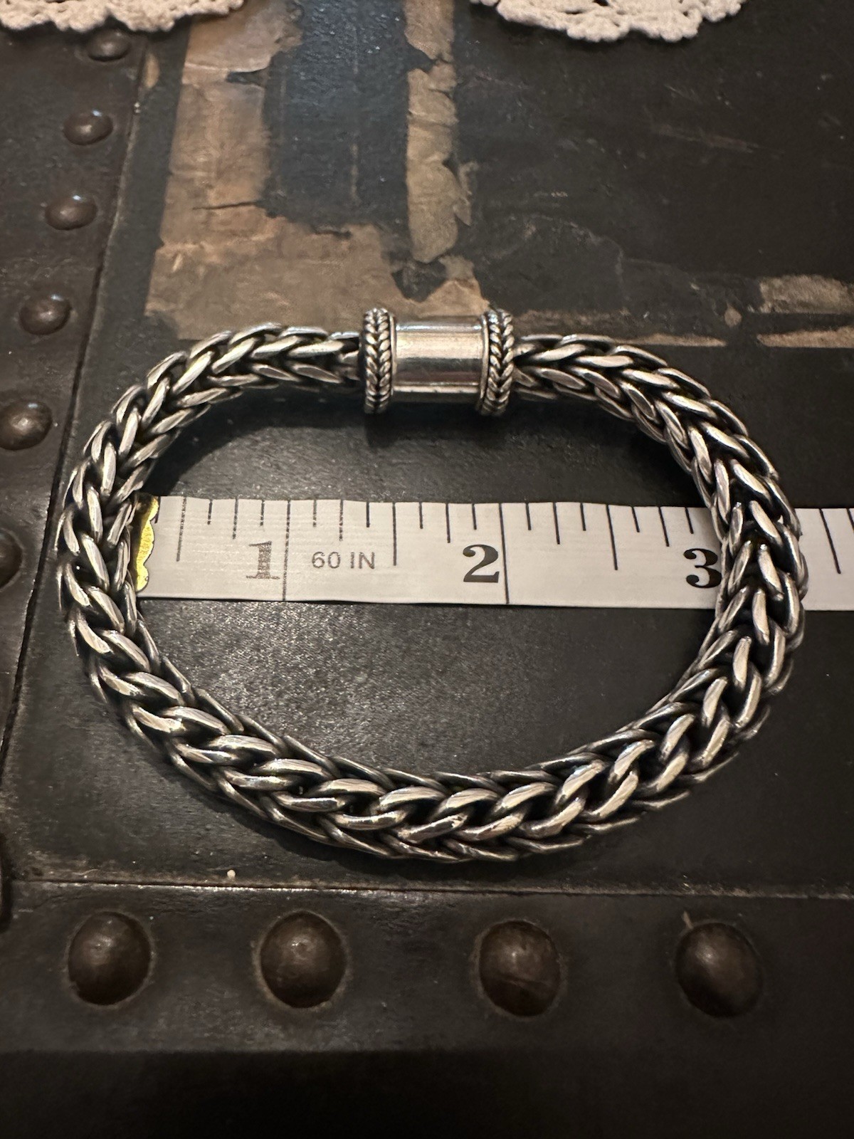 VTG HEAVY Suarti BA 925 Sterling Silver Bali Wheat Chain Bracelet 8.5” / 8.5mm