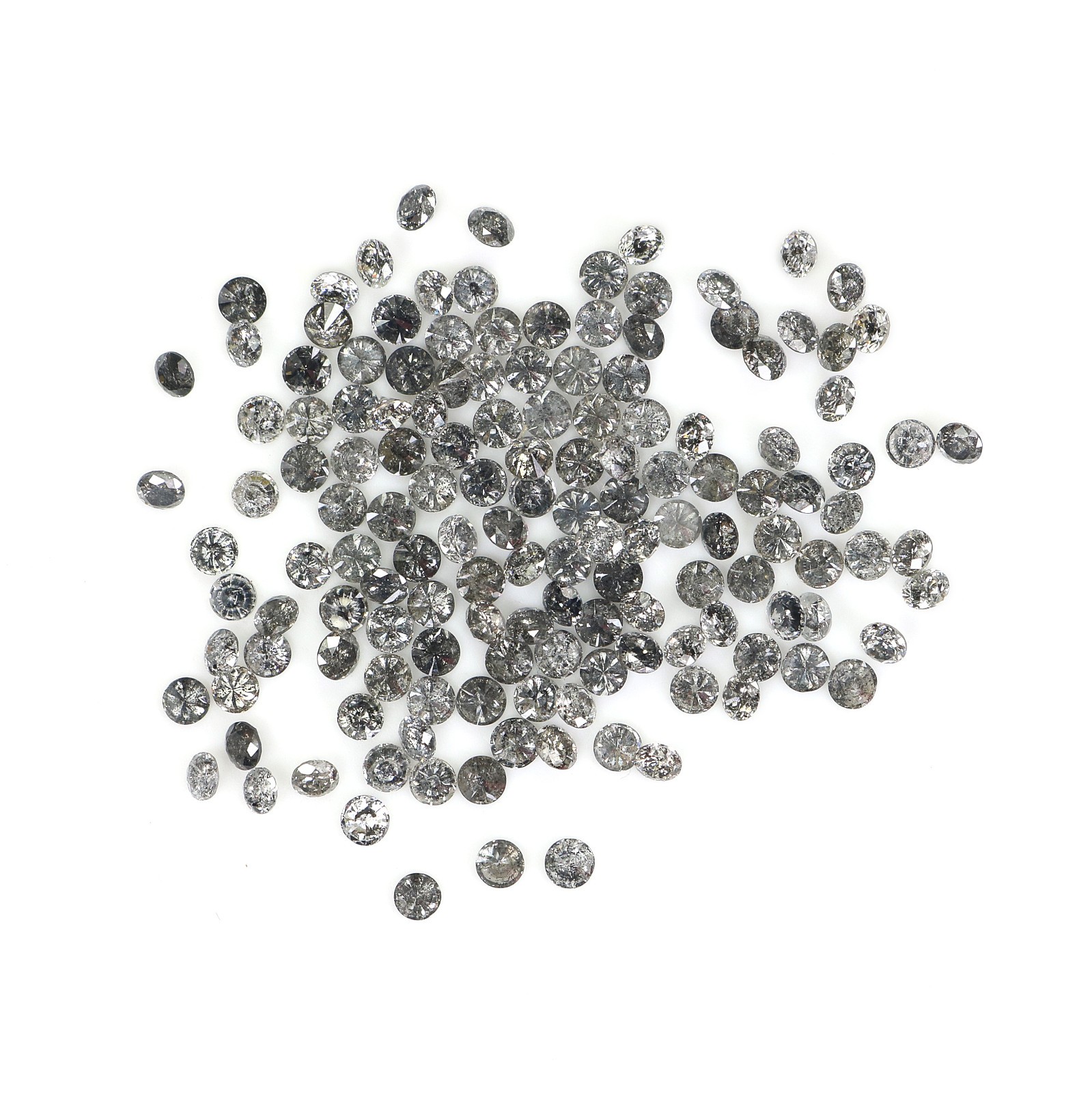 Natural Loose Round Brilliant Cut 1.00 to 3.50 MM Salt And Pepper Diamond Q90