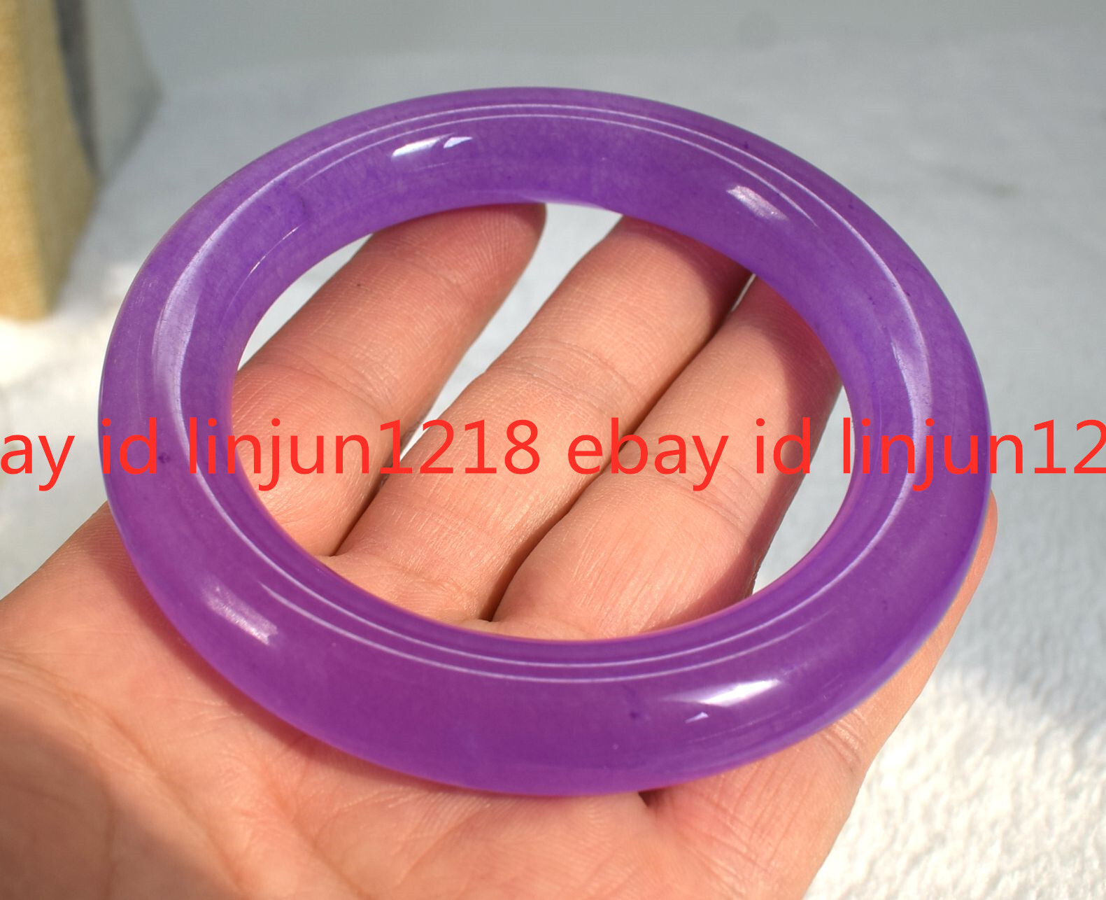 Beautiful Violet Alexandrite Jade Gemstone Round Bangle Bracelet 56-62mm Jewelry