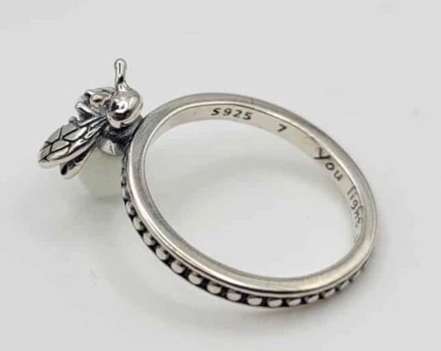 925 Sterling Silver Glow In The Dark Firefly Ring Size 9 “You Light Up My Life”