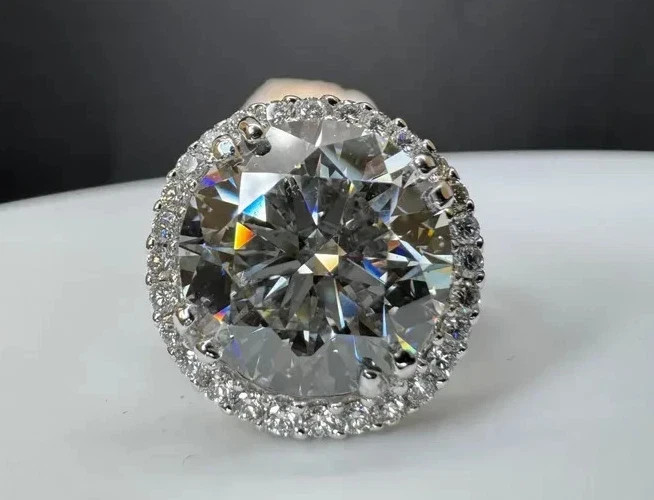 White Moissanite 4.80 Ct Round Cut Anniversary Wedding Ring 925 Sterling Silver