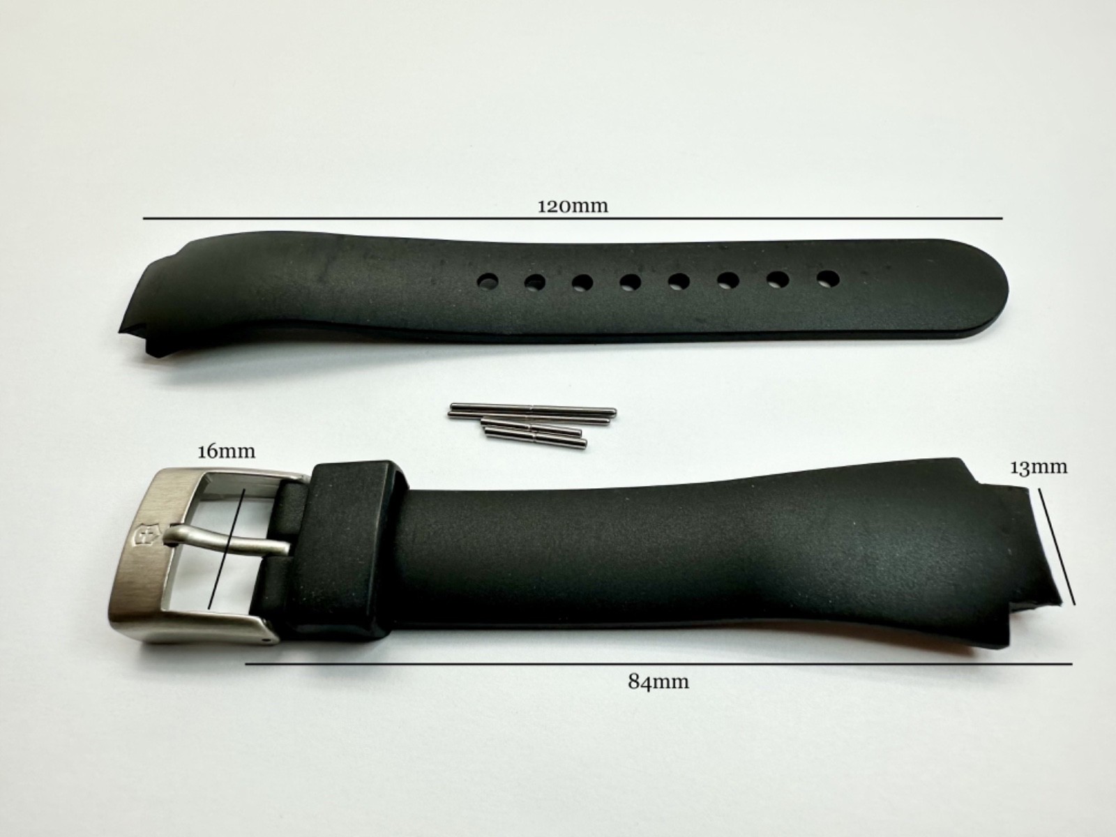 Victorinox Swiss Army Peak Small Ladies Black Rubber 13mm x 16mm Watch Band