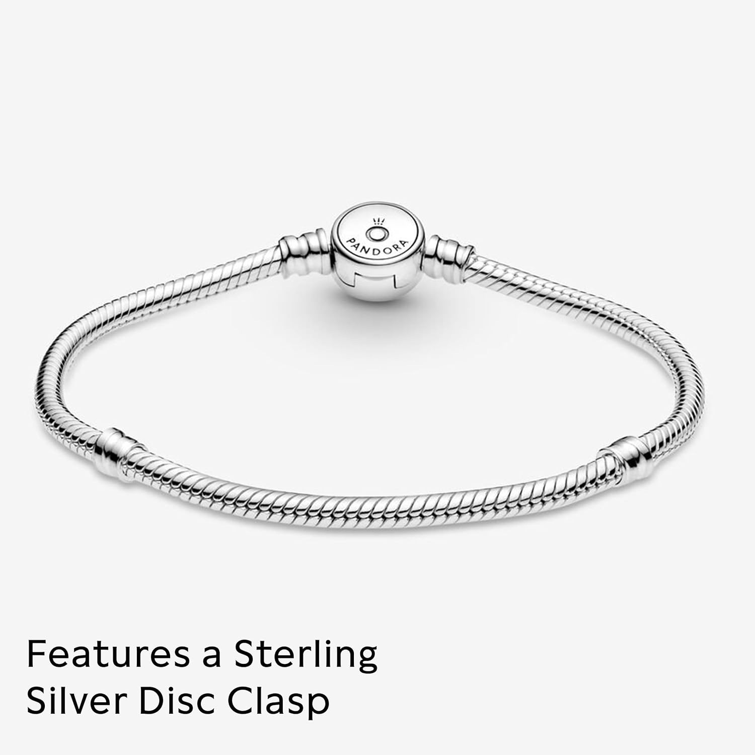 NEW Authentic PANDORA Silver Bracelet Blue Disc Clasp Charm Bracelet 599288C01