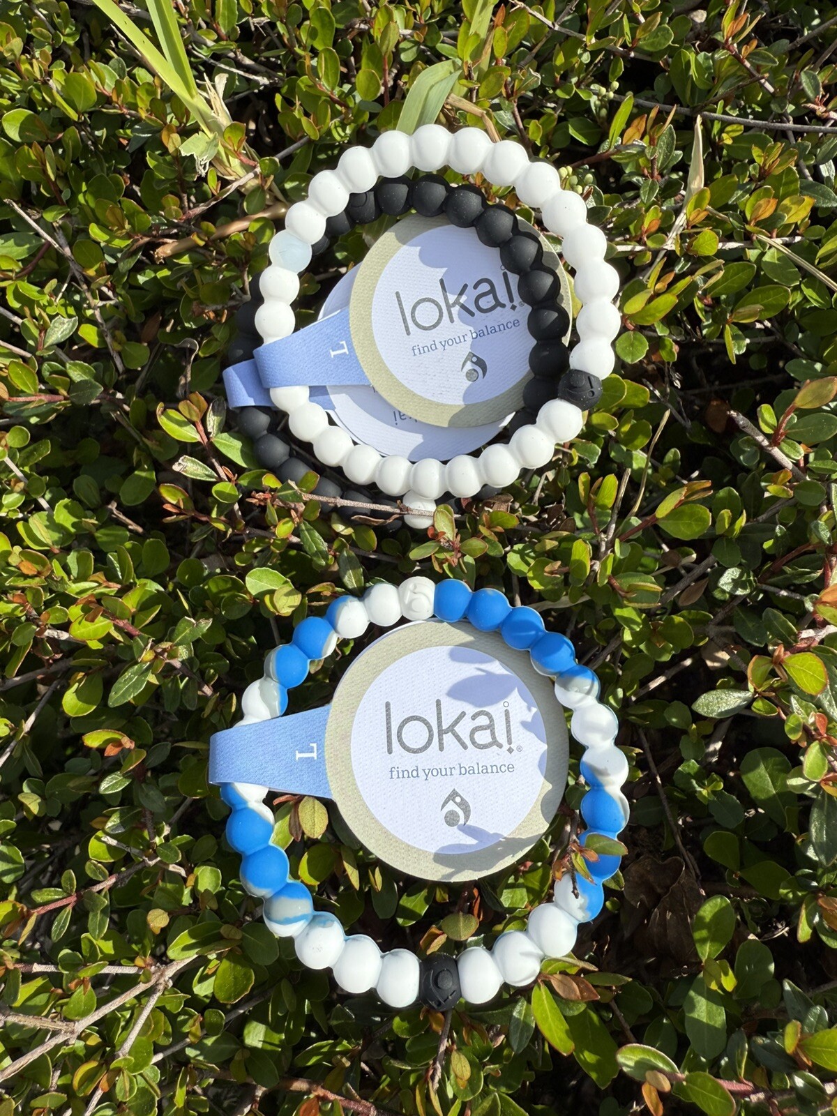 Lokai Bracelets Set Of 3 Black&White Ocean Size L