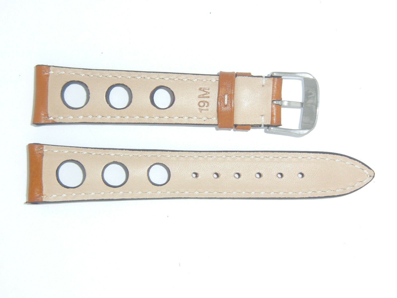 RIOS1931 Genuine Russian Leather Watch Band Strap 19 mm Brown Honey Tan “Kaluga”