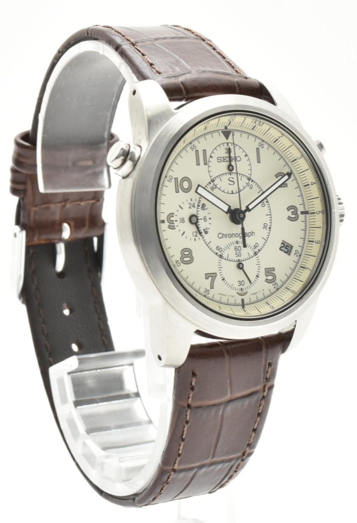 SALE! SEIKO SUS Bullhead 7T27-7A40 Chronograph Vintage Quartz Men’s Watch JAPAN