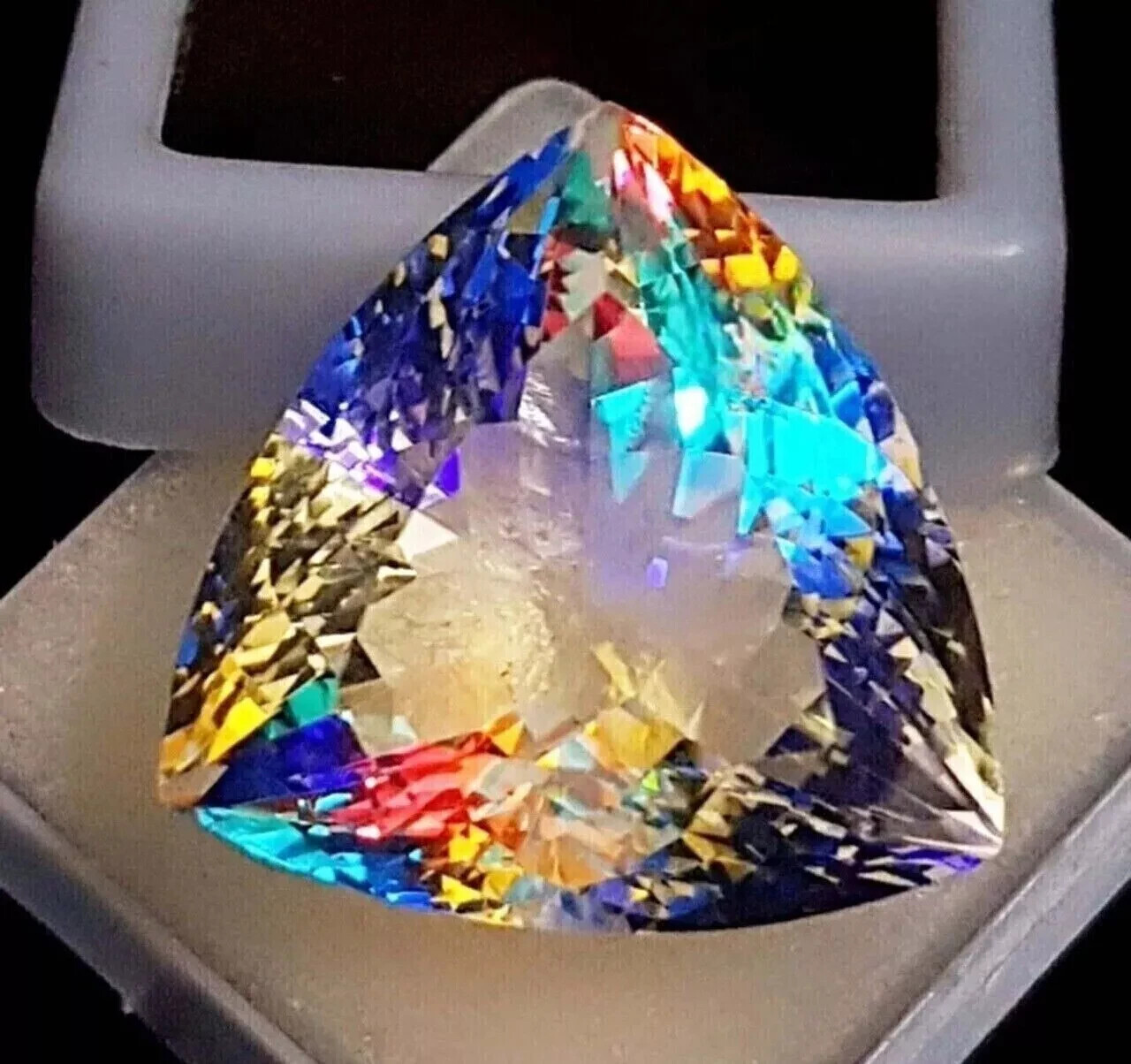 70 CT+ Rainbow Color Trillion Cut Natural Mystic Topaz Certified Loose Gemstone
