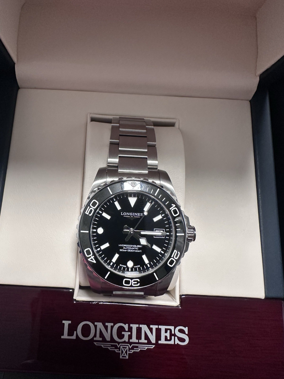 2026 Longines HydroConquest Automatic 39mm Black Dial/Bezel Date Box & Papers