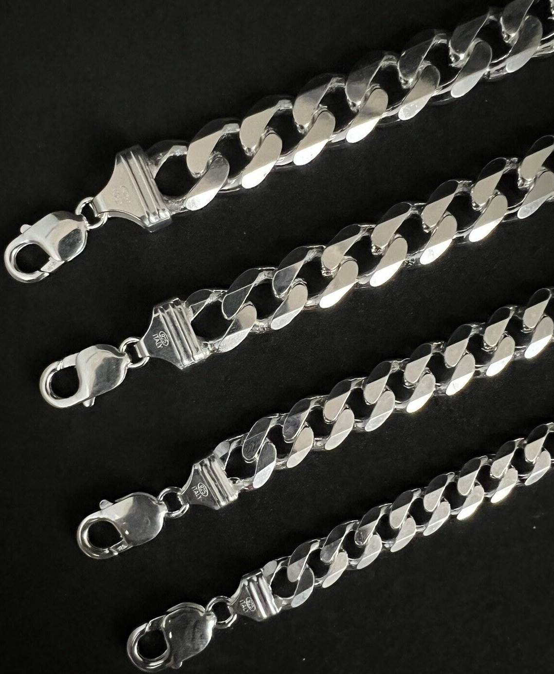 925 Sterling Silver Cuban Curb Link Chains Men’s/Women’s 10mm – 15mm 16″-30″