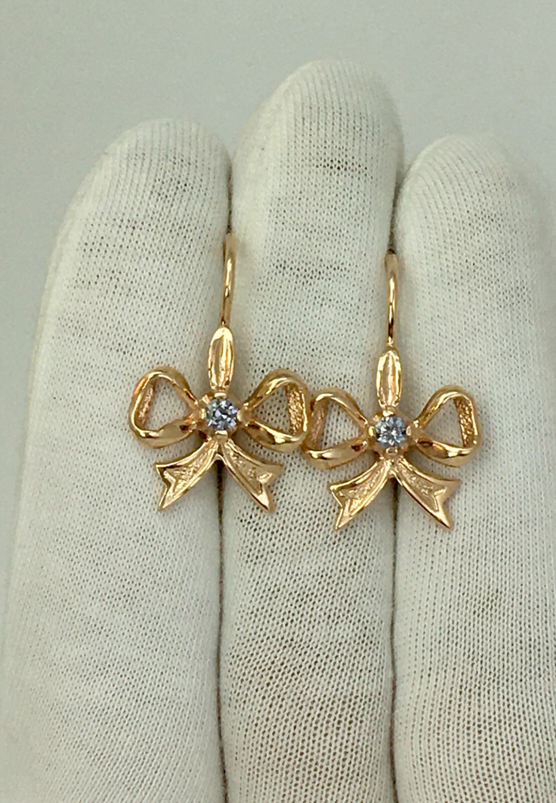 USSR Vintage Original Alexandrite (lab. made) Rose Gold Earrings 583 14K 4.02 g