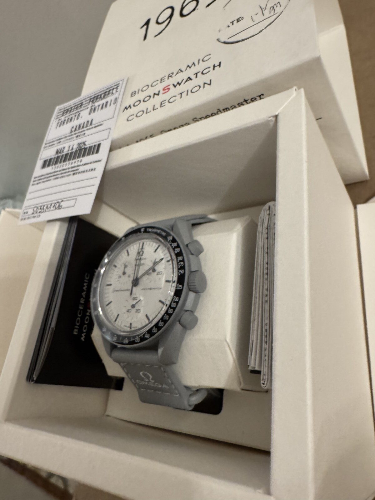 Swatch x OMEGA BIOCERAMIC MoonSwatch 1965 Gray White SO33M106 NEW Authentic