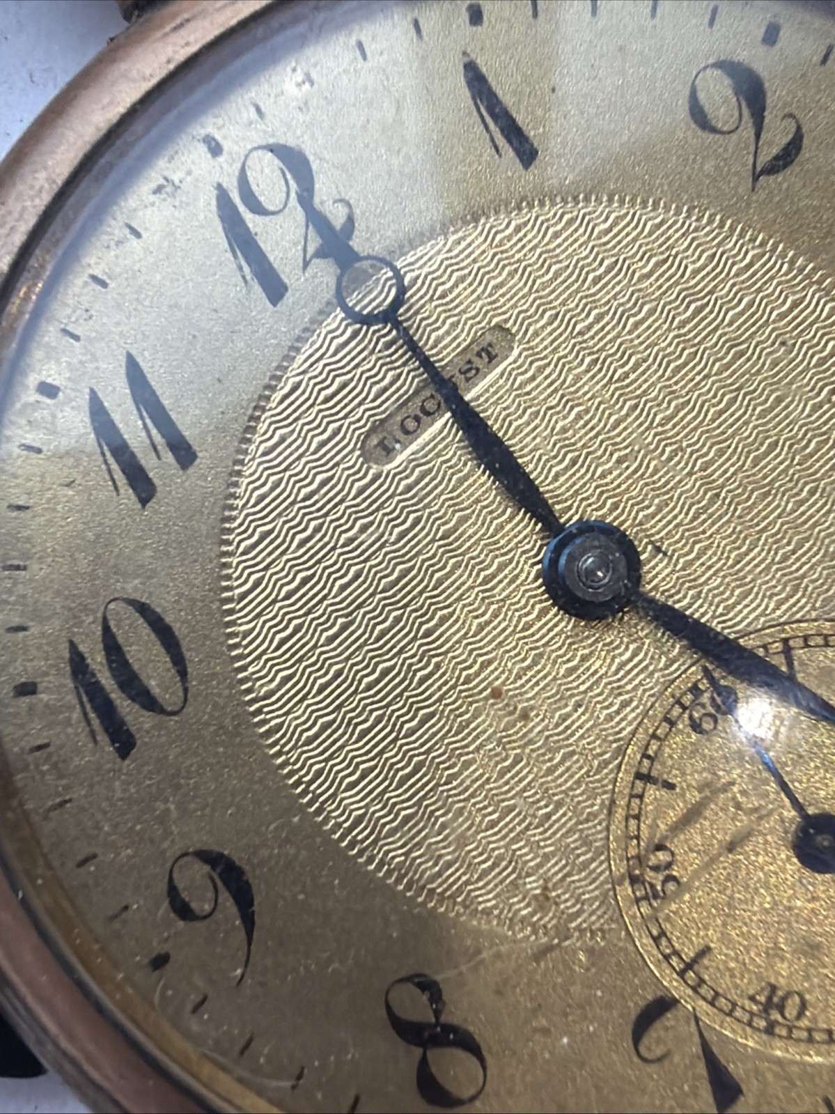 AS87 VTG 10 Years Gold Filled Winding Locust Pocket Watch For Repair Sold As Is