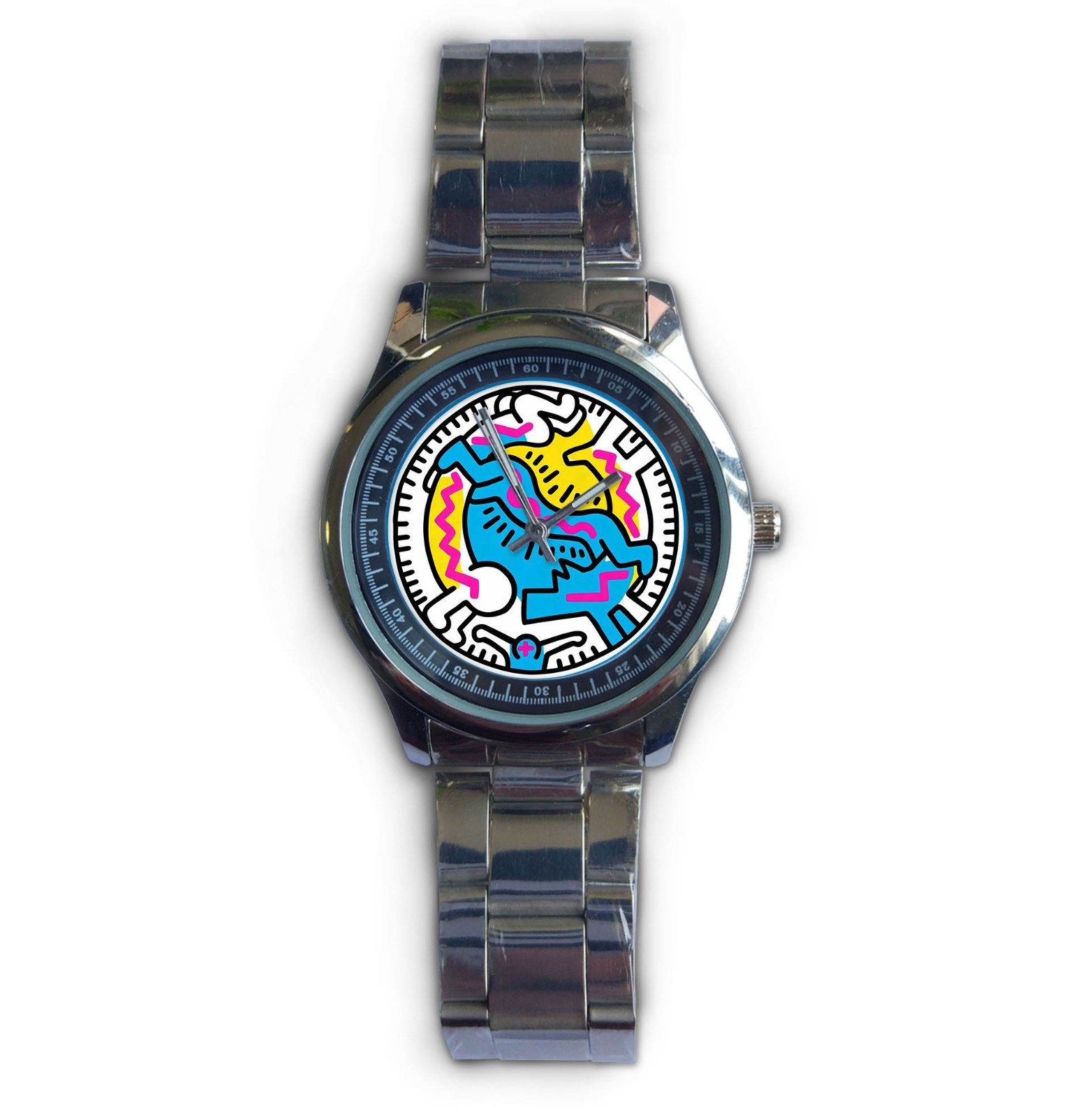 New! Keith Haring Man / Dog Graffiti Stainless Visual Art Watch Collection!