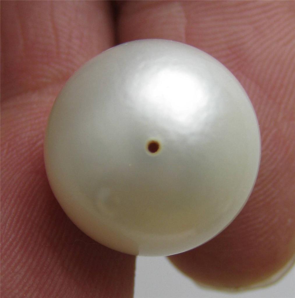 Genuine Huge 14.2mm Fully Drilled Round White South Sea Loose Pearl – ls165