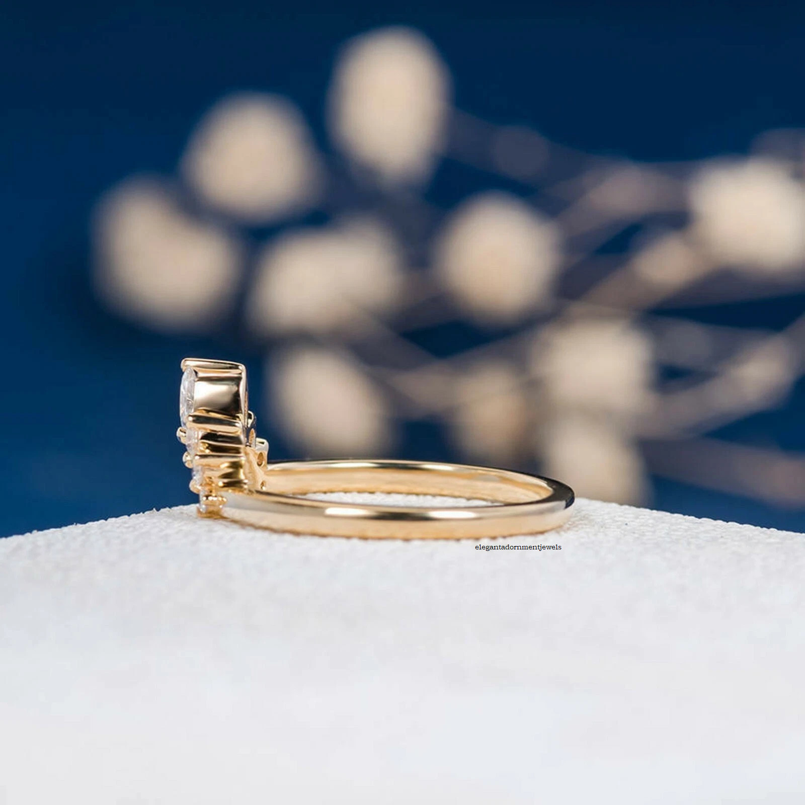 0.20Ct Marquise Lab-Created Diamond Eternity Wedding Ring 14K Yellow Gold Plated