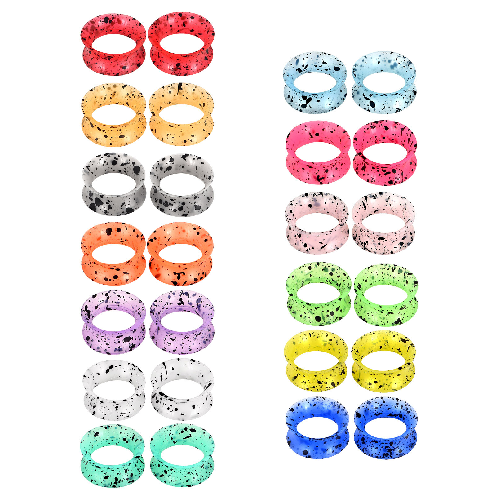 2 Pcs Silicone Flexible Ear Gauges Plugs Expander Double-Flared Flesh Tunnels