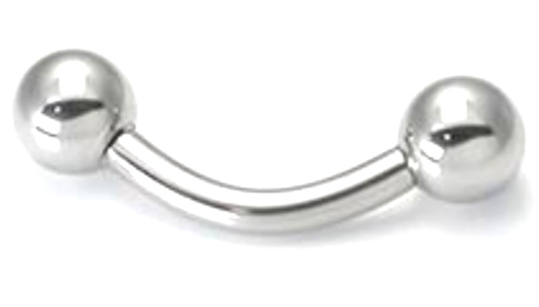 10g 1 Inch Prince Albert Curved Barbell Internally Threaded F 136 Surgical Steel