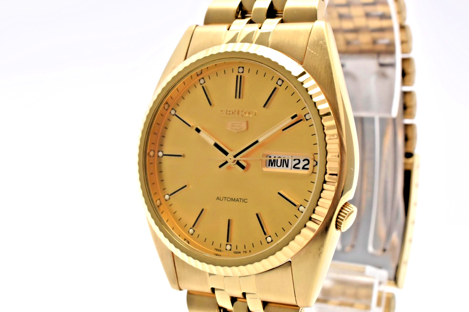 [Near MINT] SEIKO 5 7S26-0500 SNXJ94 Gold Automatic Men’s Vintage From JAPAN